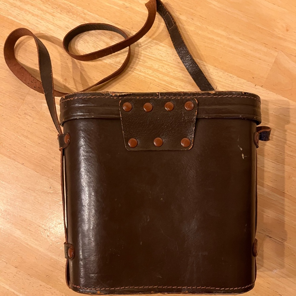 Vintage leather binoculars case